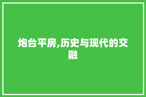 炮台平房,历史与现代的交融