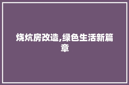 烧炕房改造,绿色生活新篇章