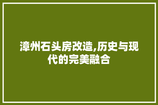 漳州石头房改造,历史与现代的完美融合 装修材料
