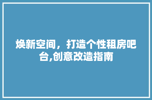 焕新空间，打造个性租房吧台,创意改造指南