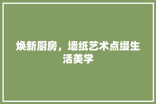 焕新厨房，墙纸艺术点缀生活美学