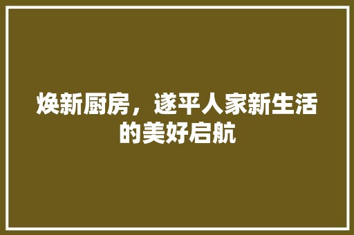 焕新厨房，遂平人家新生活的美好启航 景观设计