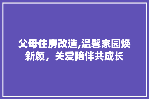 父母住房改造,温馨家园焕新颜，关爱陪伴共成长