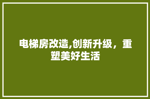 电梯房改造,创新升级，重塑美好生活 门窗装修