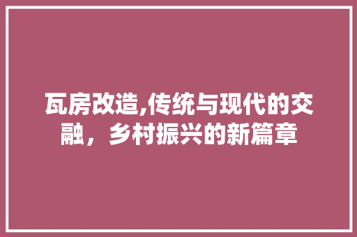 瓦房改造,传统与现代的交融,乡村振兴的新篇章 地面装修 瓦房改造,传统与现代的交融,乡村振兴的新篇章 地面装修