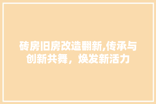 砖房旧房改造翻新,传承与创新共舞，焕发新活力