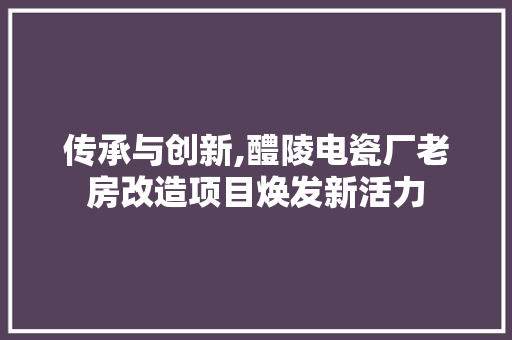 传承与创新,醴陵电瓷厂老房改造项目焕发新活力 装修攻略