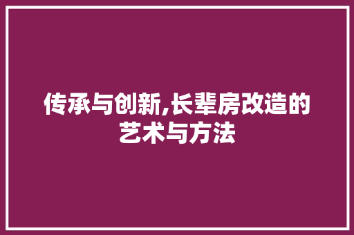 传承与创新,长辈房改造的艺术与方法