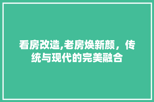 看房改造,老房焕新颜，传统与现代的完美融合