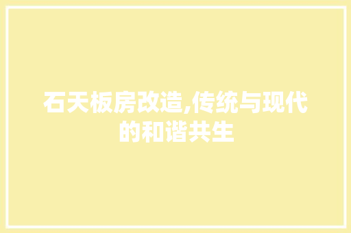 石天板房改造,传统与现代的和谐共生