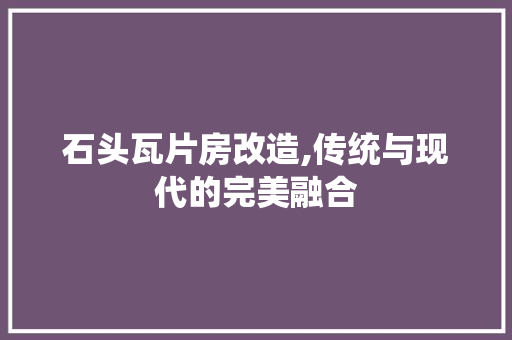 石头瓦片房改造,传统与现代的完美融合 装修攻略
