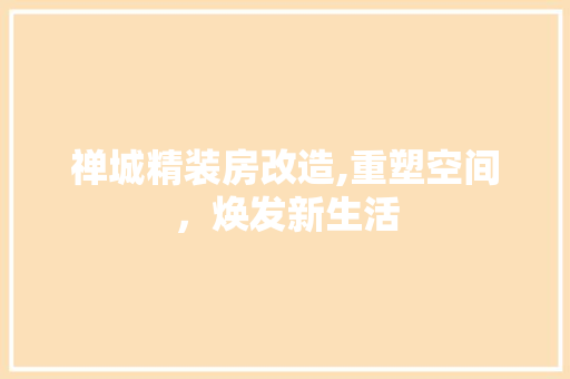 禅城精装房改造,重塑空间，焕发新生活