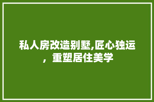 私人房改造别墅,匠心独运，重塑居住美学