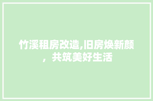竹溪租房改造,旧房焕新颜，共筑美好生活