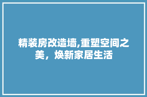 精装房改造墙,重塑空间之美，焕新家居生活