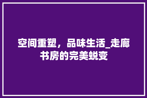 空间重塑，品味生活_走廊书房的完美蜕变