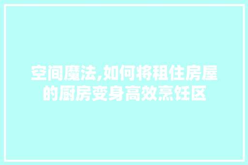 空间魔法,如何将租住房屋的厨房变身高效烹饪区 门窗装修