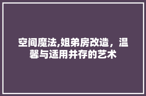 空间魔法,姐弟房改造，温馨与适用并存的艺术