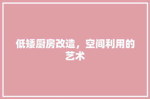 低矮厨房改造，空间利用的艺术 建筑设计