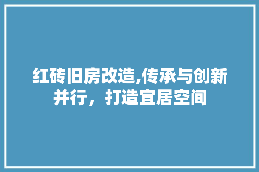红砖旧房改造,传承与创新并行，打造宜居空间