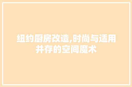 纽约厨房改造,时尚与适用并存的空间魔术