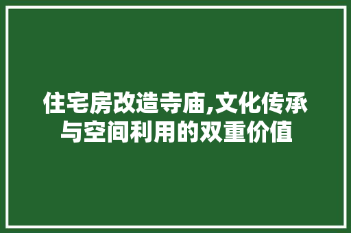 住宅房改造寺庙,文化传承与空间利用的双重价值 墙面装饰