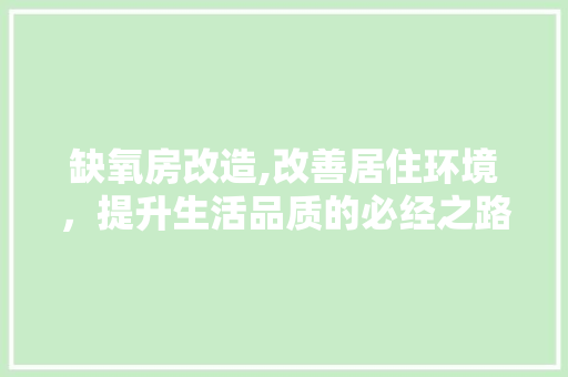 缺氧房改造,改善居住环境，提升生活品质的必经之路 墙面装饰