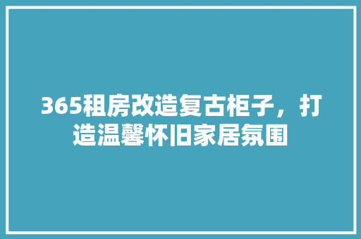 365租房改造复古柜子，打造温馨怀旧家居氛围