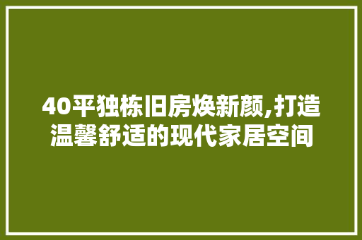 40平独栋旧房焕新颜,打造温馨舒适的现代家居空间