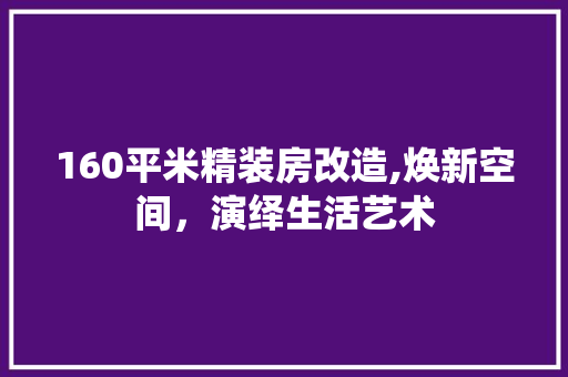 160平米精装房改造,焕新空间，演绎生活艺术 庭院装修