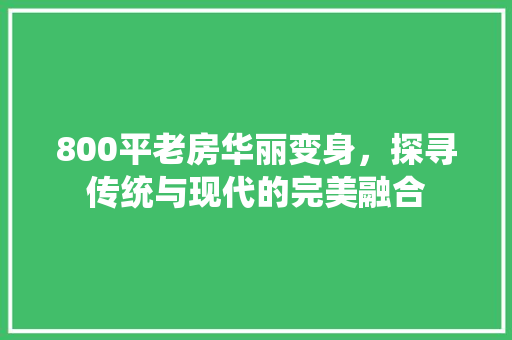 800平老房华丽变身，探寻传统与现代的完美融合 建筑设计
