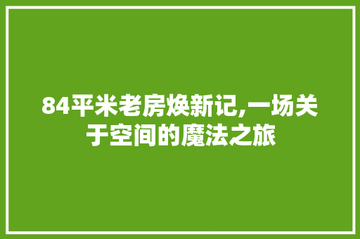 84平米老房焕新记,一场关于空间的魔法之旅