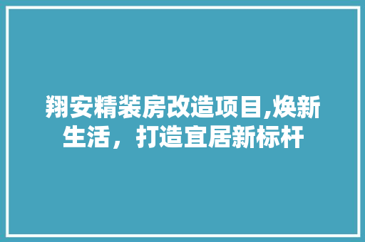 翔安精装房改造项目,焕新生活，打造宜居新标杆