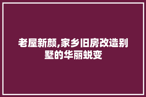 老屋新颜,家乡旧房改造别墅的华丽蜕变