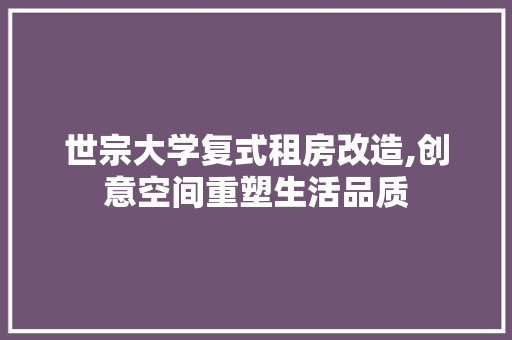 世宗大学复式租房改造,创意空间重塑生活品质 景观设计