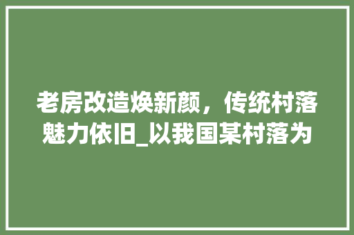 老房改造焕新颜，传统村落魅力依旧_以我国某村落为例