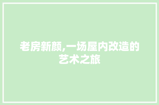 老房新颜,一场屋内改造的艺术之旅 装修材料