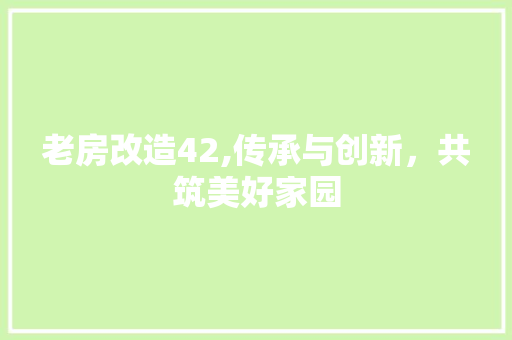 老房改造42,传承与创新，共筑美好家园