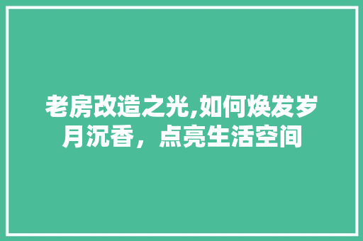 老房改造之光,如何焕发岁月沉香，点亮生活空间