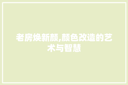 老房焕新颜,颜色改造的艺术与智慧