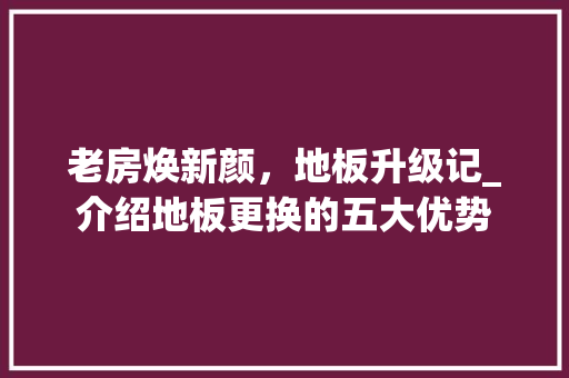 老房焕新颜，地板升级记_介绍地板更换的五大优势