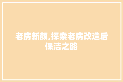 老房新颜,探索老房改造后保洁之路 地面装修