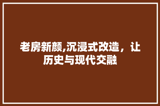 老房新颜,沉浸式改造，让历史与现代交融