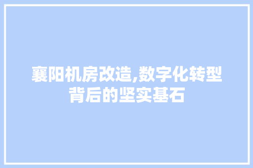 襄阳机房改造,数字化转型背后的坚实基石