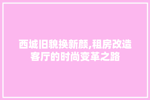 西城旧貌换新颜,租房改造客厅的时尚变革之路