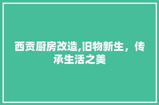西贡厨房改造,旧物新生，传承生活之美