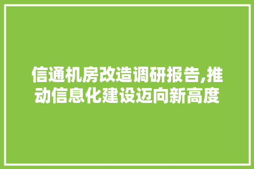 信通机房改造调研报告,推动信息化建设迈向新高度 墙面装饰