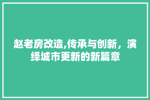 赵老房改造,传承与创新，演绎城市更新的新篇章 门窗装修