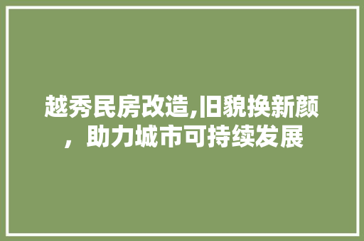 越秀民房改造,旧貌换新颜，助力城市可持续发展