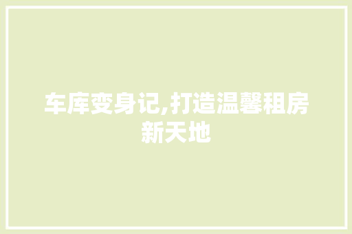 车库变身记,打造温馨租房新天地 墙面装饰